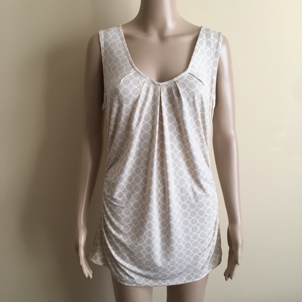 🌸 New York & Co Large Sleeveless Blouse Ruched